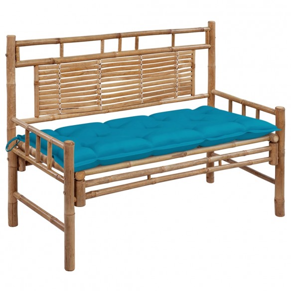 Banc de jardin avec coussin 120 cm Bambou