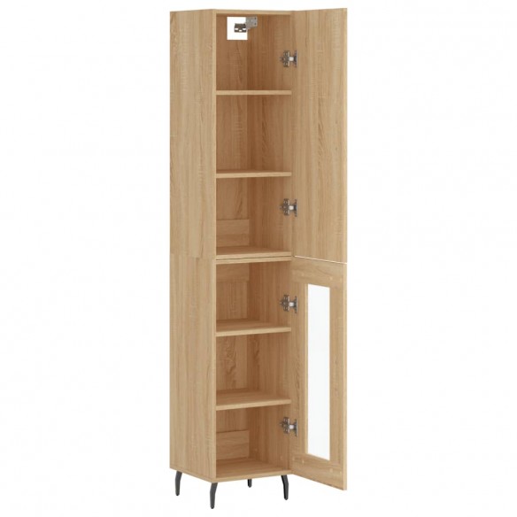 Buffet haut Chêne sonoma 34,5x34x180 cm Bois d'ingénierie