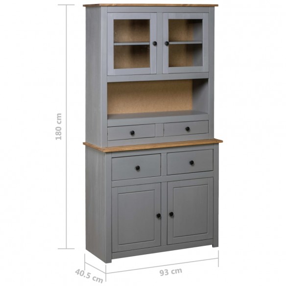 Buffet haut Gris 93x40,5x180 cm Pin Gamme Panama