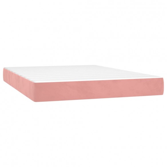 Cadre de lit avec matelas Rose 140x190 cm Velours