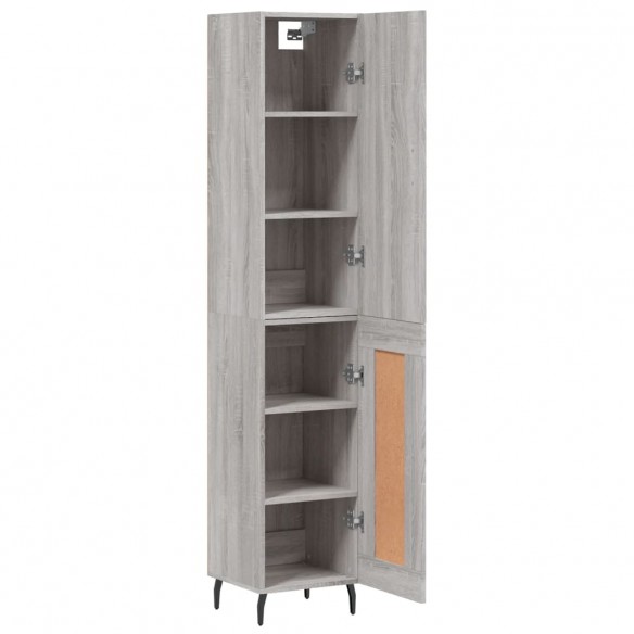 Buffet haut Sonoma gris 34,5x34x180 cm Bois d'ingénierie