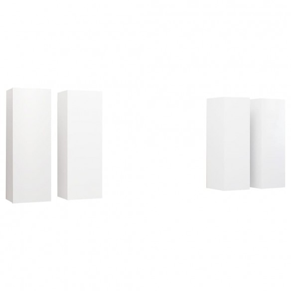 Meubles TV 4 pcs Blanc 30,5x30x90 cm Aggloméré