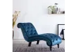 Chaise longue Bleu Velours