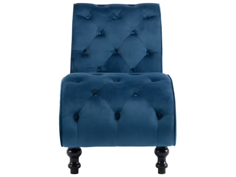 Chaise longue Bleu Velours
