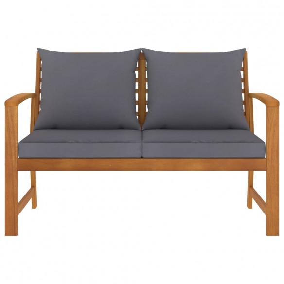 Banc de jardin et coussin gris foncé 120cm Bois solide d'acacia