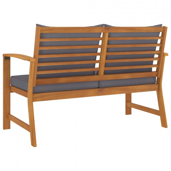 Banc de jardin et coussin gris foncé 120cm Bois solide d'acacia