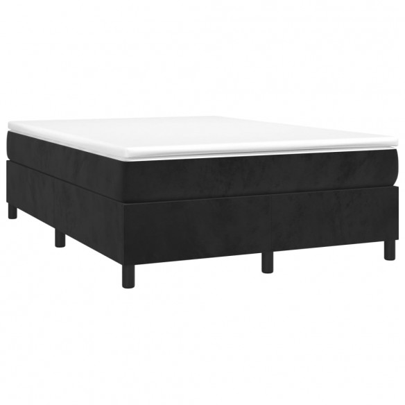 Cadre de lit avec matelas Noir 140x200 cm Velours