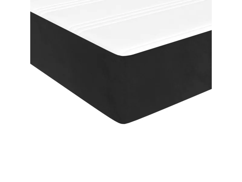 cadre de lit avec matelas Noir 140x200 cm Velours