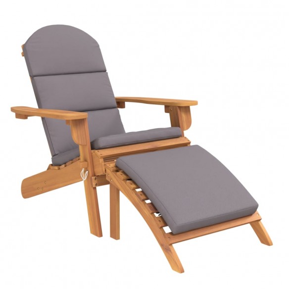 Chaise de jardin Adirondack et repose-pieds bois massif acacia