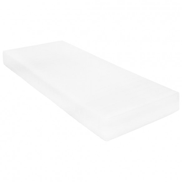 Lit de repos avec matelas 90x200 cm Blanc Bois de pin massif