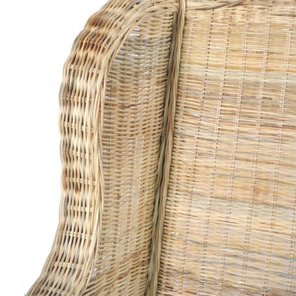 Canapé avec coussin Rotin naturel et lin