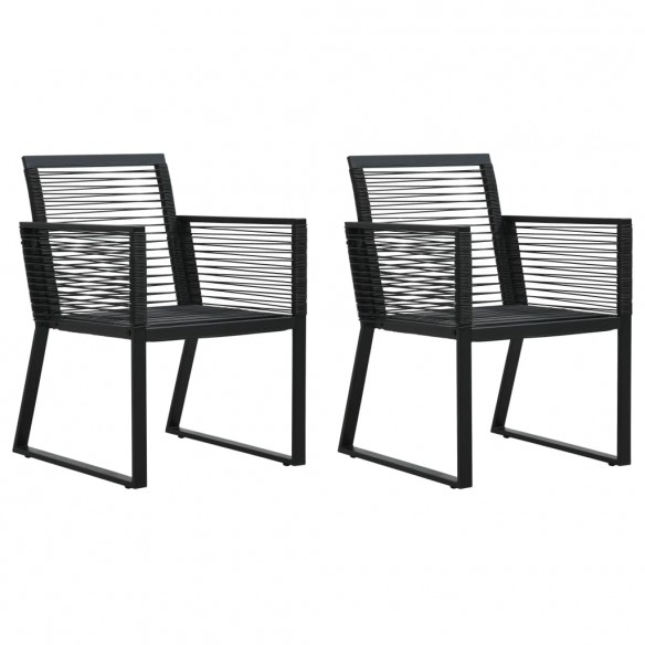 Chaises de jardin 2 pcs Noir Rotin PVC