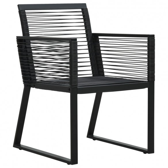 Chaises de jardin 2 pcs Noir Rotin PVC