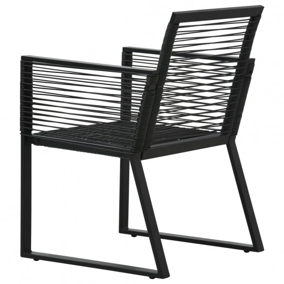 Chaises de jardin 2 pcs Noir Rotin PVC