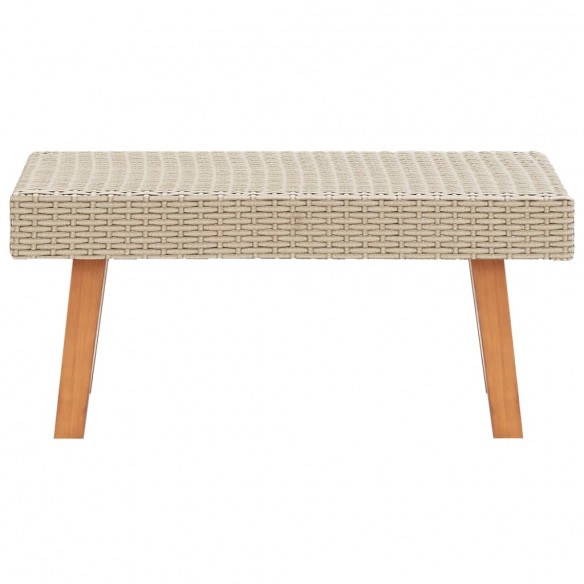 Table basse de jardin Résine tressée Beige