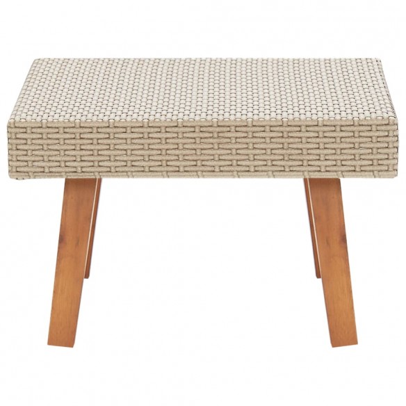 Table basse de jardin Résine tressée Beige