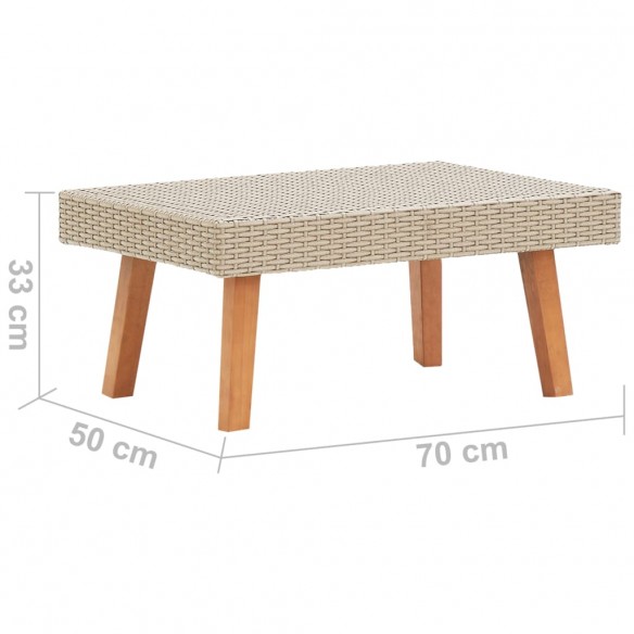 Table basse de jardin Résine tressée Beige