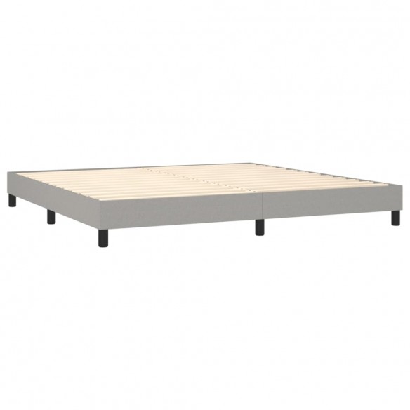 Cadre de lit avec matelas Gris clair 200x200cm Tissu