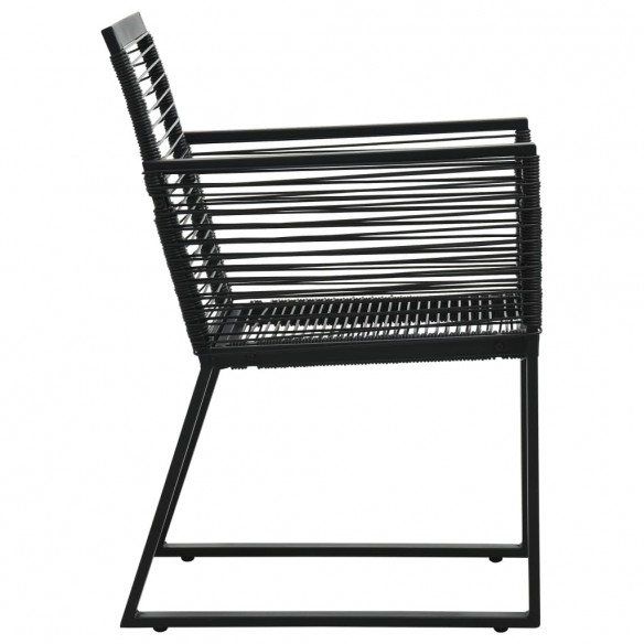 Chaises de jardin 4 pcs Corde en rotin Noir