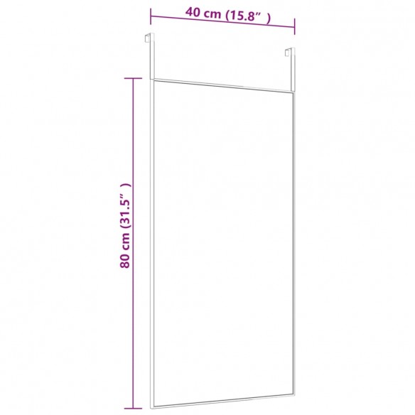 Miroir de porte Noir 40x80 cm Verre et aluminium