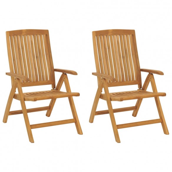 Chaises de jardin inclinables 2 pcs bois massif de teck