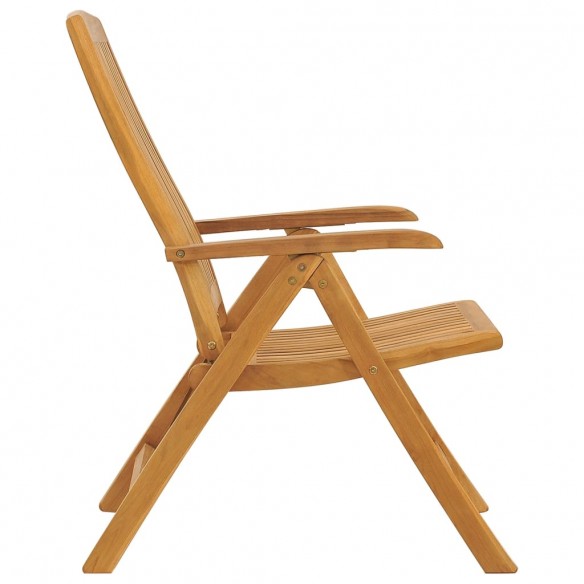 Chaises de jardin inclinables 2 pcs bois massif de teck