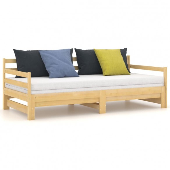 Lit coulissant Bois de pin massif 2x(90x200) cm