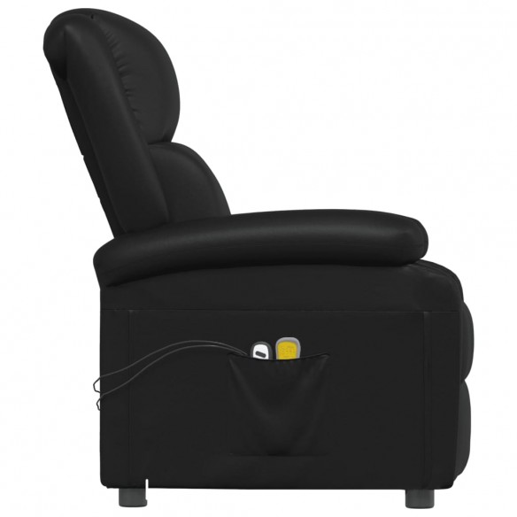 Fauteuil électrique de massage Noir Similicuir