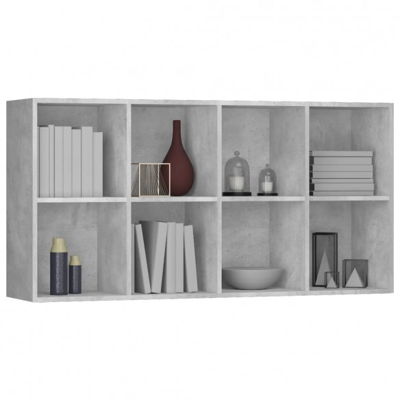 Bibliothèque/Buffet Gris béton 66 x 30 x 130 cm Aggloméré