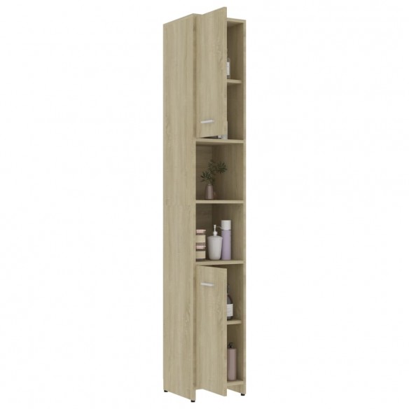 Armoire de salle de bain Chêne sonoma 30x30x183,5 cm Aggloméré