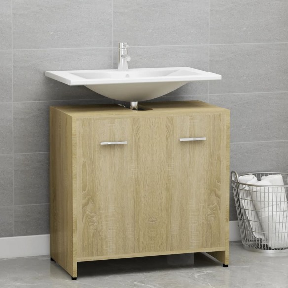 Armoire de salle de bain Chêne sonoma 60x33x61 cm Aggloméré