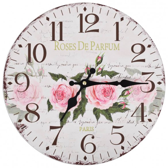 Horloge murale vintage Fleur 30 cm