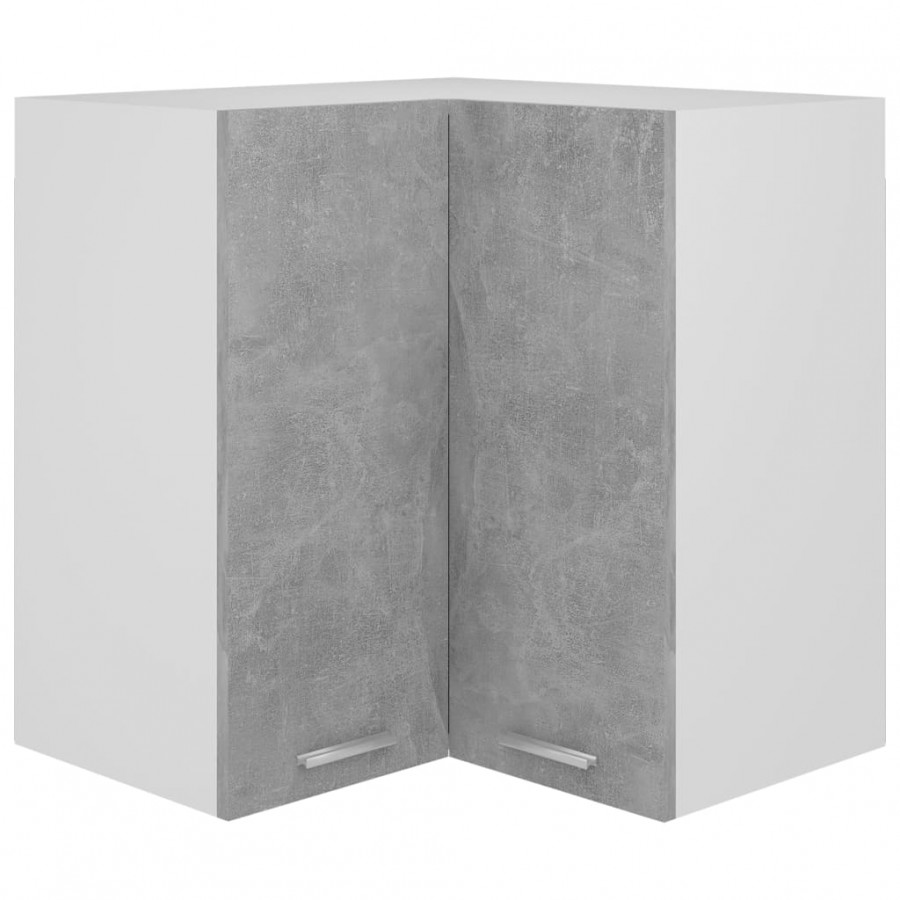 Armoire d'angle suspendue Gris béton 57x57x60 cm Aggloméré