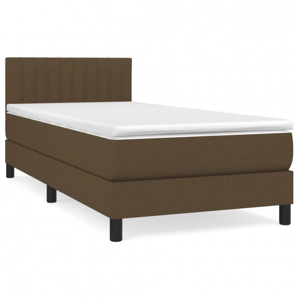 Cadre de lit avec matelas Marron foncé 100x200 cm