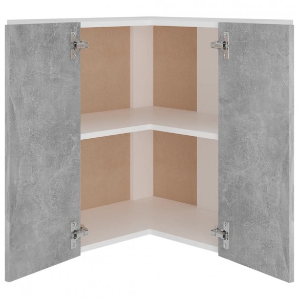 Armoire d'angle suspendue Gris béton 57x57x60 cm Aggloméré