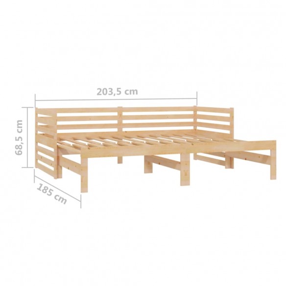 Lit coulissant 2x(90x200) cm Bois de pin massif