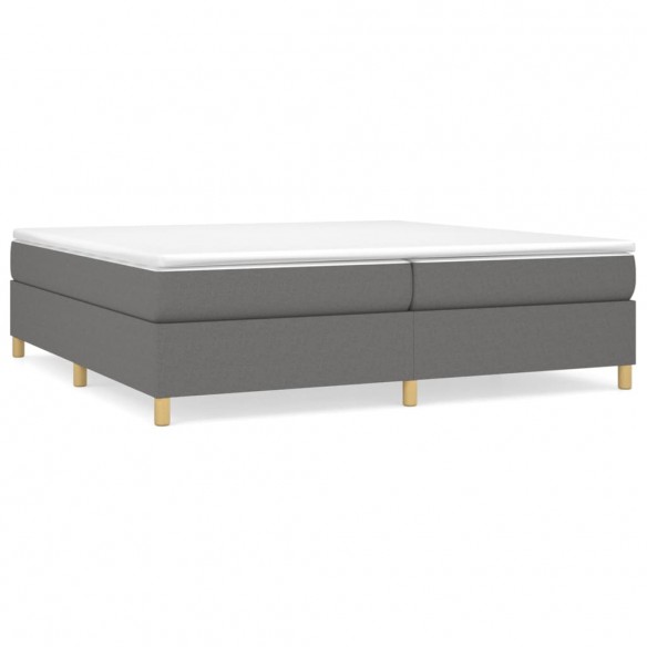 Cadre de lit avec matelas Gris foncé 200x200cm Tissu