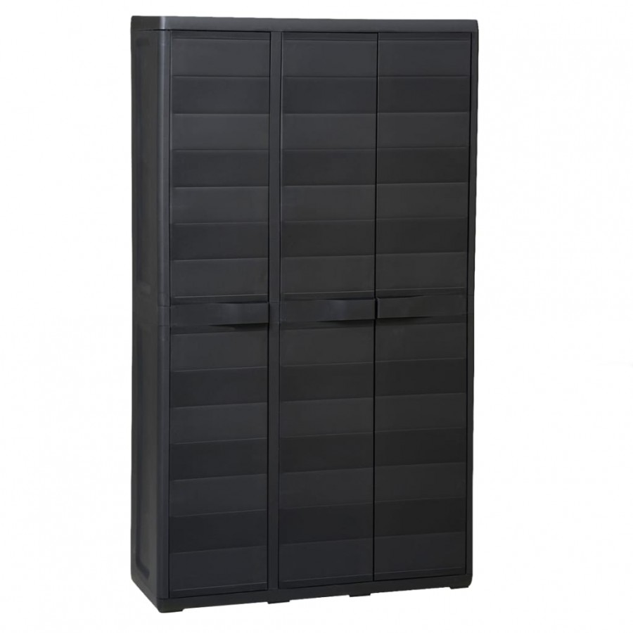 Armoire de rangement de jardin avec 4 étagères Noir