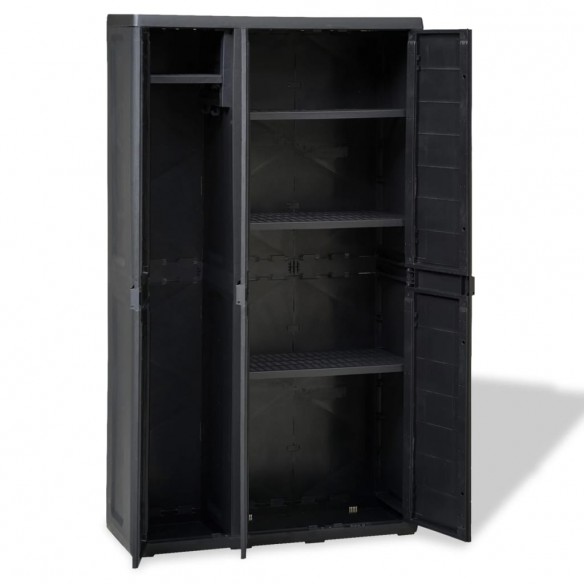 Armoire de rangement de jardin avec 4 étagères Noir