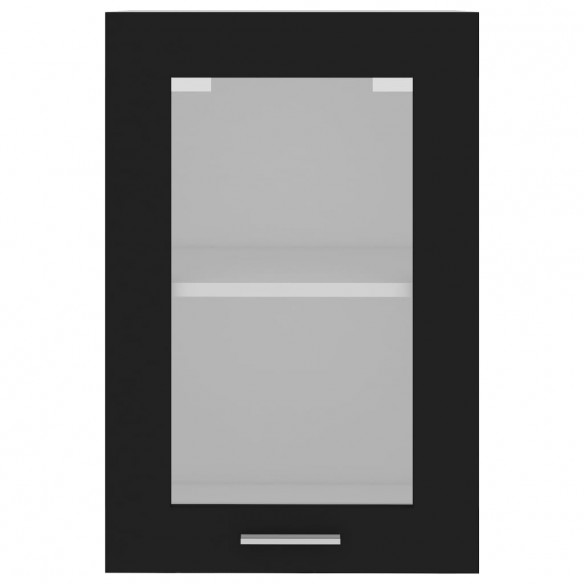 Armoire en verre suspendue Noir 40x31x60 cm Aggloméré