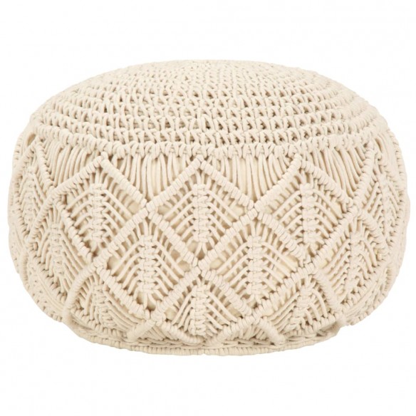 Pouf fait à la main en macramé 45 x 30 cm Coton