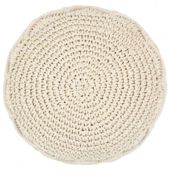 Pouf fait à la main en macramé 45 x 30 cm Coton