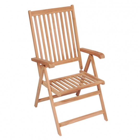 Chaises inclinables de jardin 6 pcs Bois de teck solide