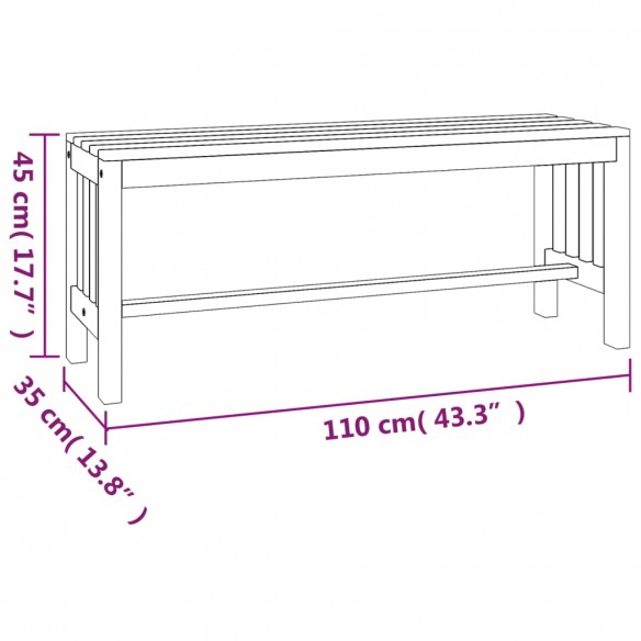 Banc de jardin 110 cm bois massif d'eucalyptus