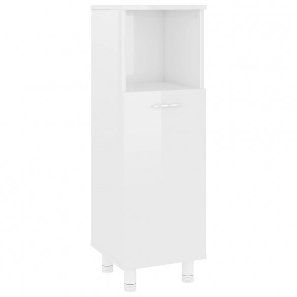 Armoire de salle de bain Blanc brillant 30x30x95 cm Aggloméré