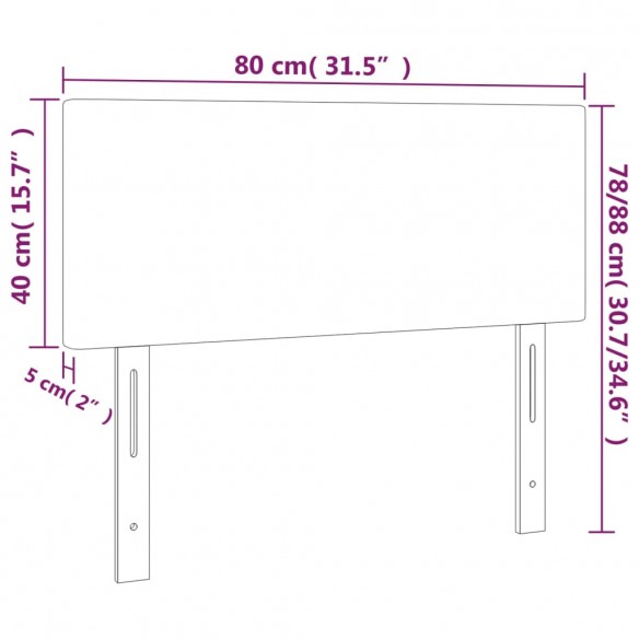 Tête de lit Gris foncé 80x5x78/88 cm Tissu