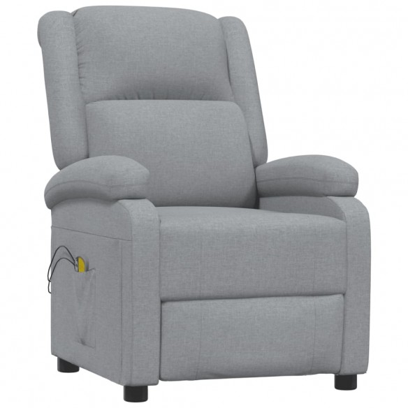 Fauteuil électrique de massage Gris clair Tissu