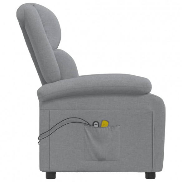 Fauteuil électrique de massage Gris clair Tissu