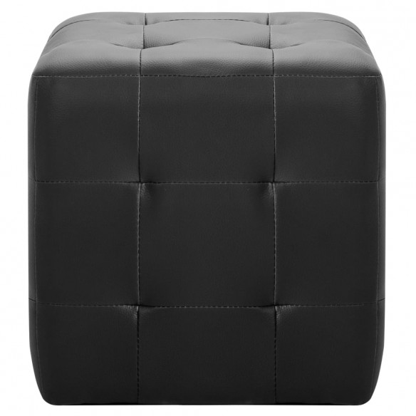 Poufs 2 pcs Noir 30 x 30 x 30 cm Similicuir