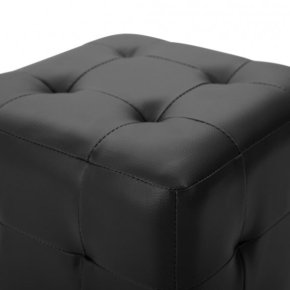 Poufs 2 pcs Noir 30 x 30 x 30 cm Similicuir